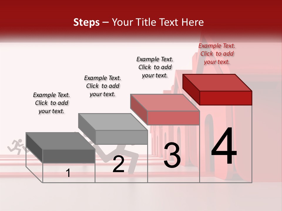 A Group Of People Running Towards A Red House PowerPoint Template