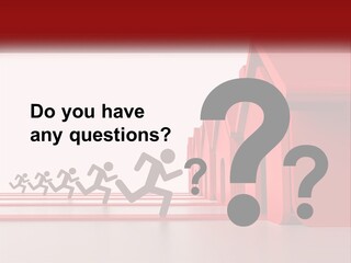 A Group Of People Running Towards A Red House PowerPoint Template