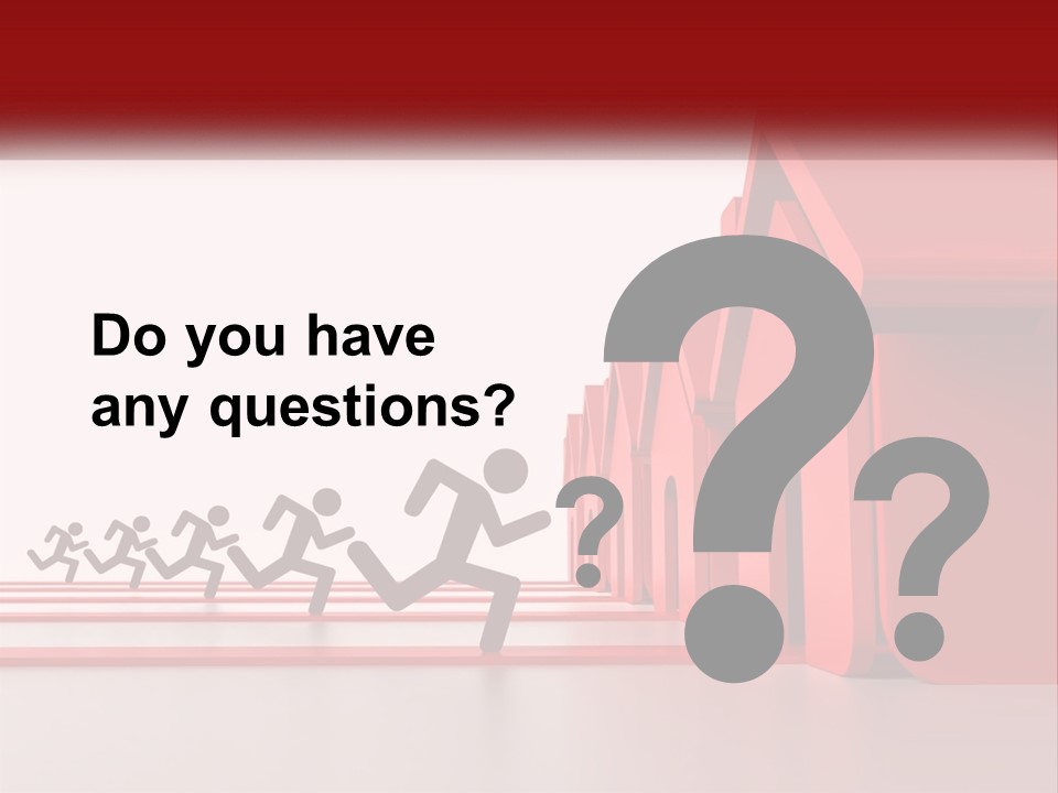 A Group Of People Running Towards A Red House PowerPoint Template