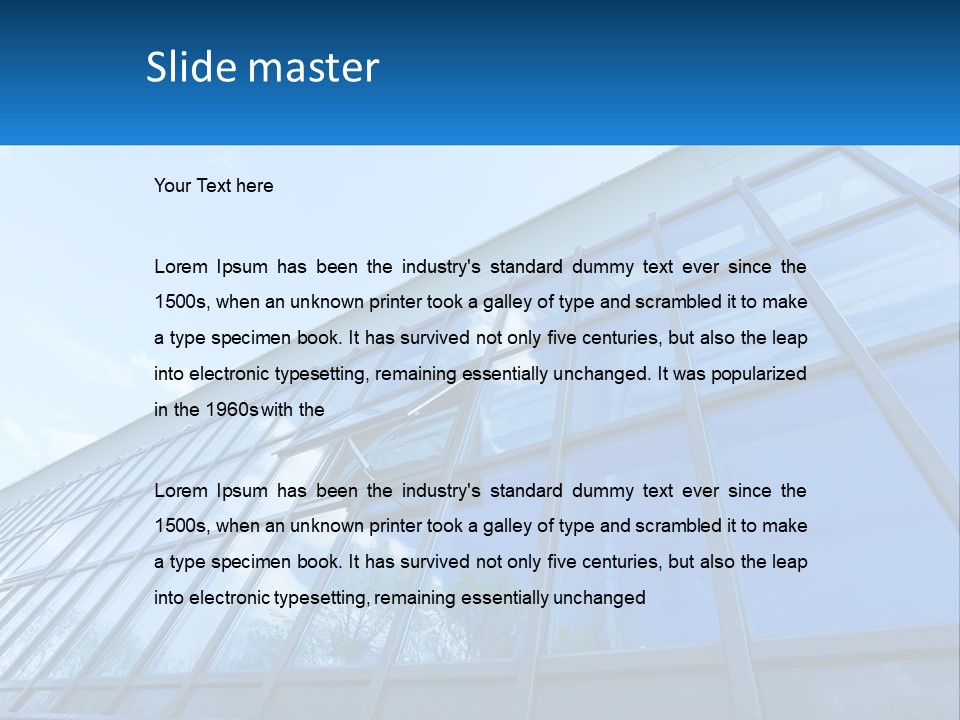 A Building With A Blue Sky And Clouds In The Background PowerPoint Template