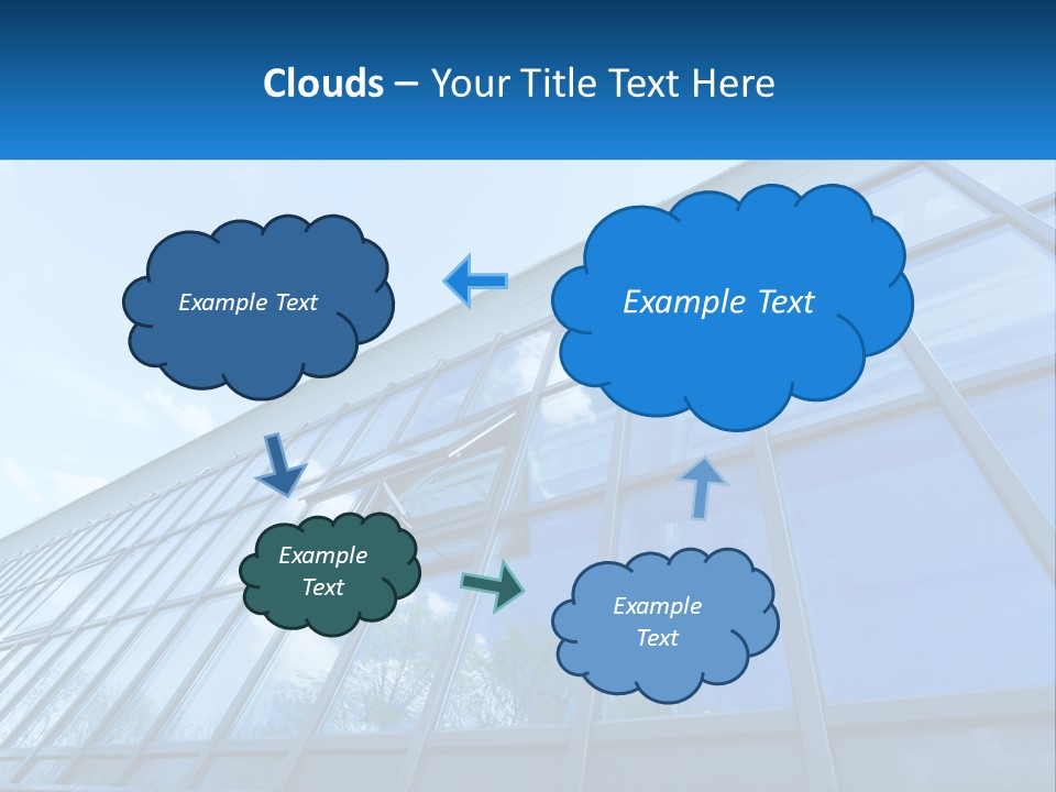 A Building With A Blue Sky And Clouds In The Background PowerPoint Template