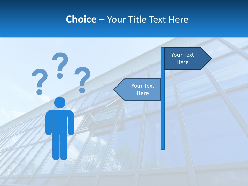 A Building With A Blue Sky And Clouds In The Background PowerPoint Template