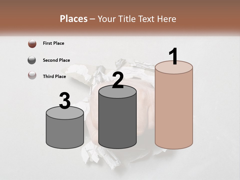 A Fist Punching Through A Piece Of Paper PowerPoint Template