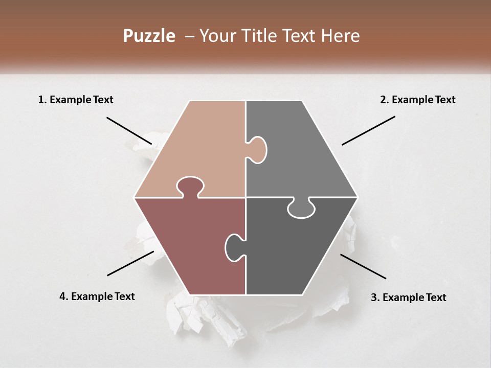 A Fist Punching Through A Piece Of Paper PowerPoint Template