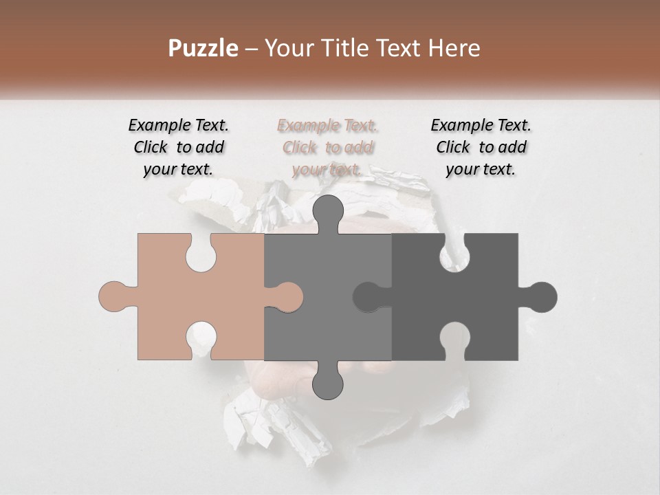 A Fist Punching Through A Piece Of Paper PowerPoint Template