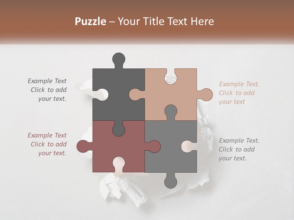 A Fist Punching Through A Piece Of Paper PowerPoint Template