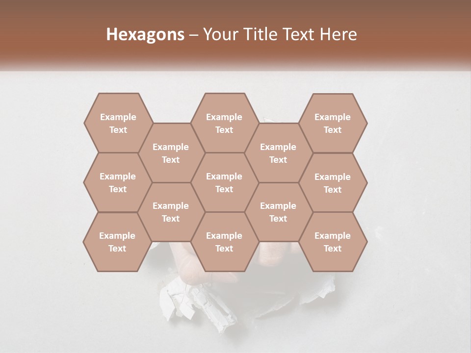 A Fist Punching Through A Piece Of Paper PowerPoint Template