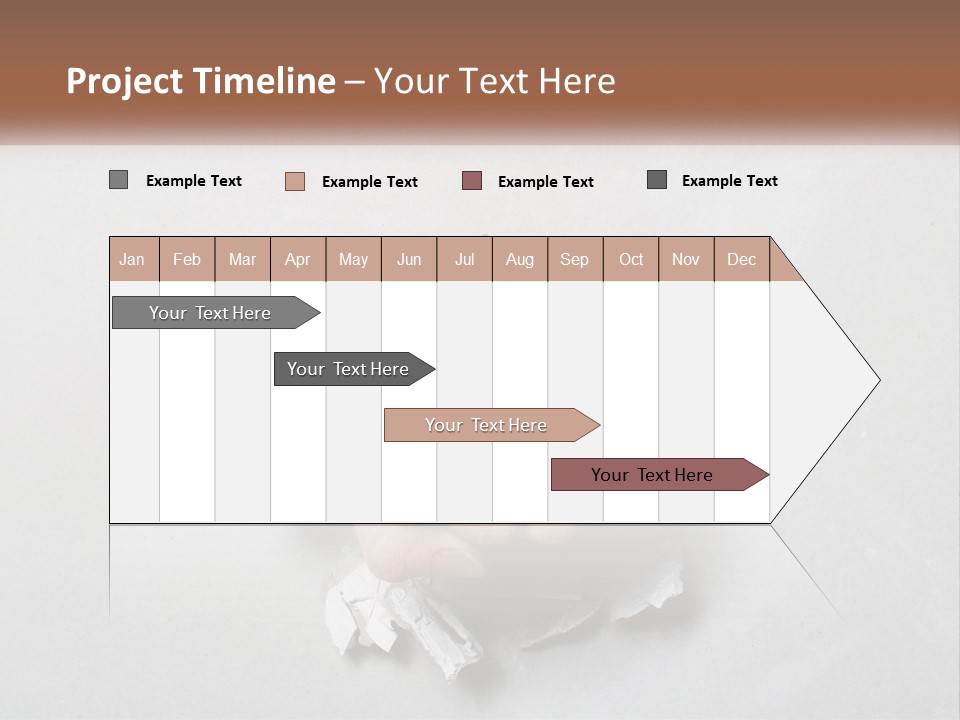 A Fist Punching Through A Piece Of Paper PowerPoint Template