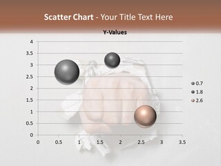 A Fist Punching Through A Piece Of Paper PowerPoint Template