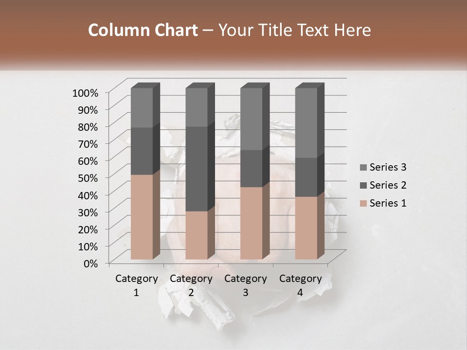 A Fist Punching Through A Piece Of Paper PowerPoint Template