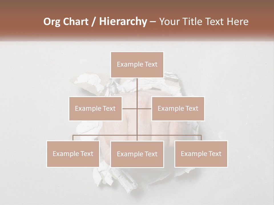 A Fist Punching Through A Piece Of Paper PowerPoint Template