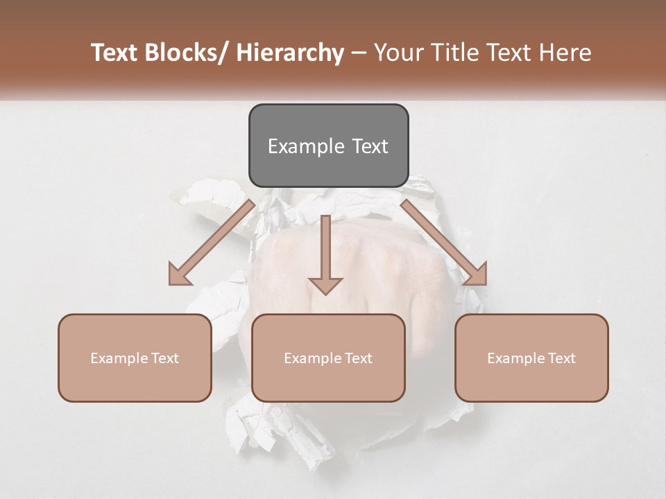 A Fist Punching Through A Piece Of Paper PowerPoint Template