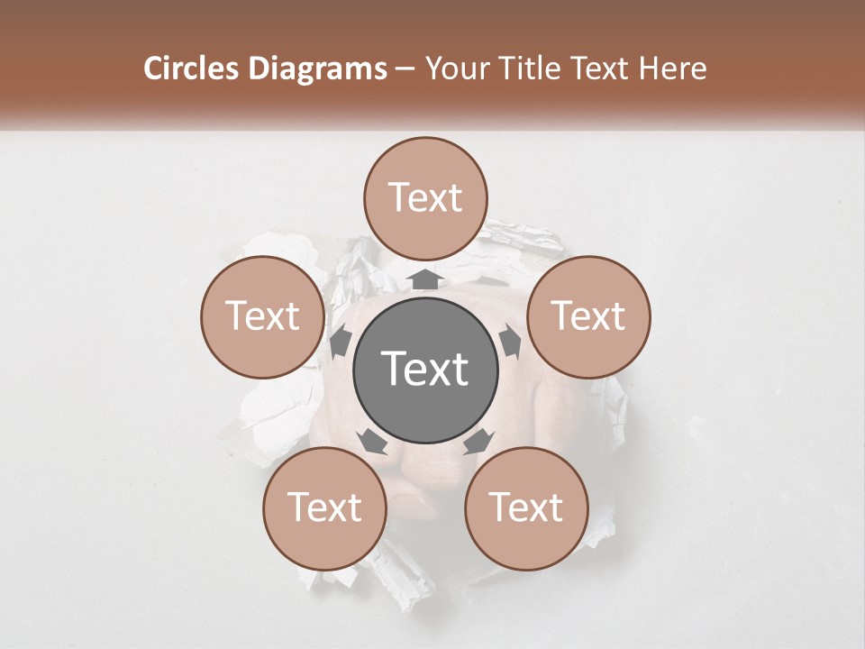 A Fist Punching Through A Piece Of Paper PowerPoint Template