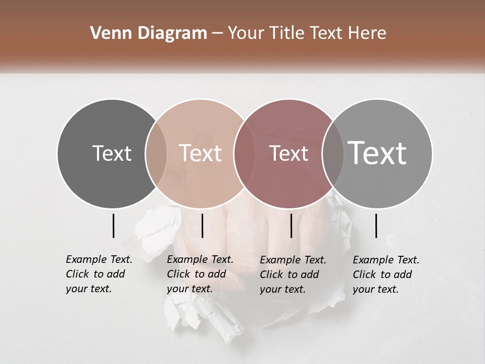 A Fist Punching Through A Piece Of Paper PowerPoint Template
