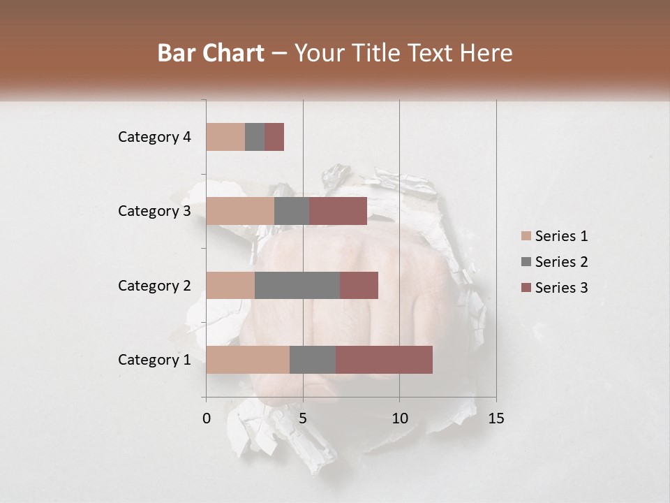 A Fist Punching Through A Piece Of Paper PowerPoint Template
