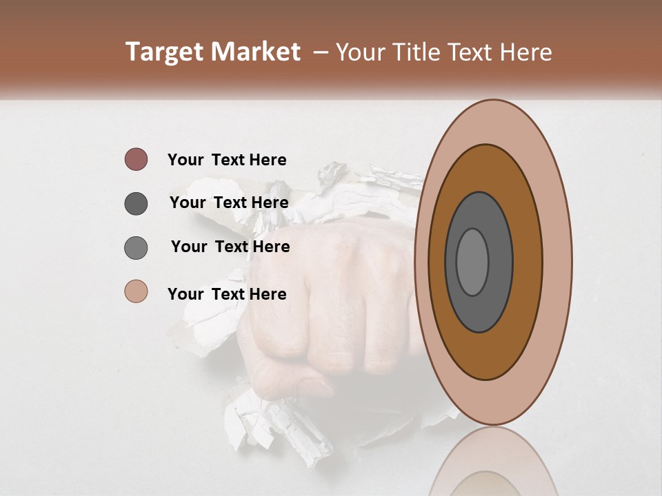 A Fist Punching Through A Piece Of Paper PowerPoint Template