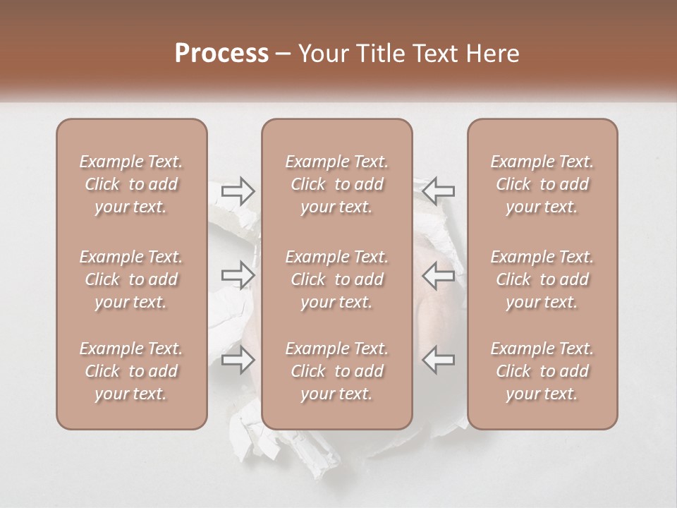 A Fist Punching Through A Piece Of Paper PowerPoint Template