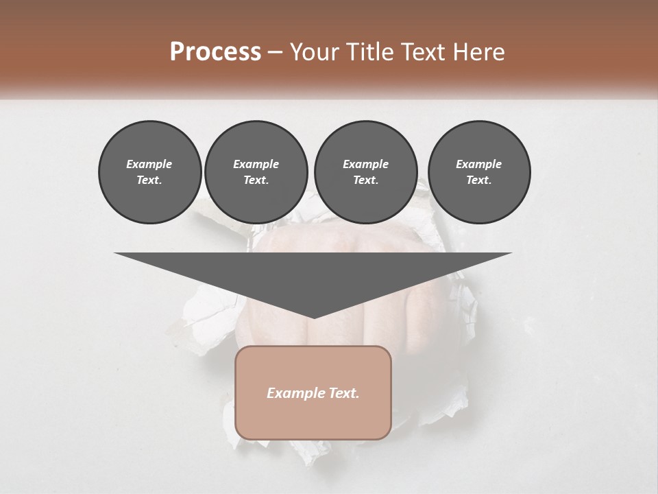 A Fist Punching Through A Piece Of Paper PowerPoint Template