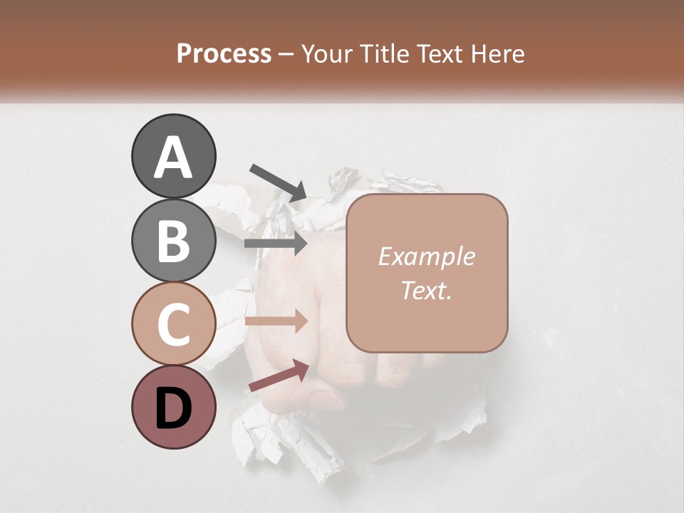 A Fist Punching Through A Piece Of Paper PowerPoint Template
