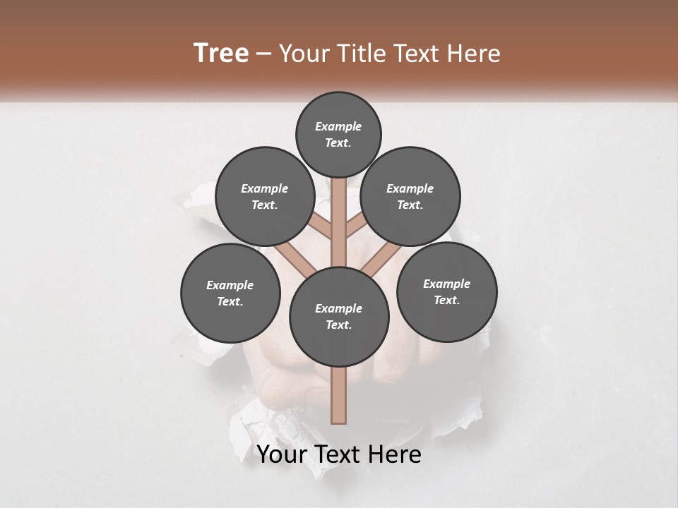 A Fist Punching Through A Piece Of Paper PowerPoint Template