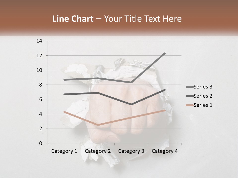 A Fist Punching Through A Piece Of Paper PowerPoint Template