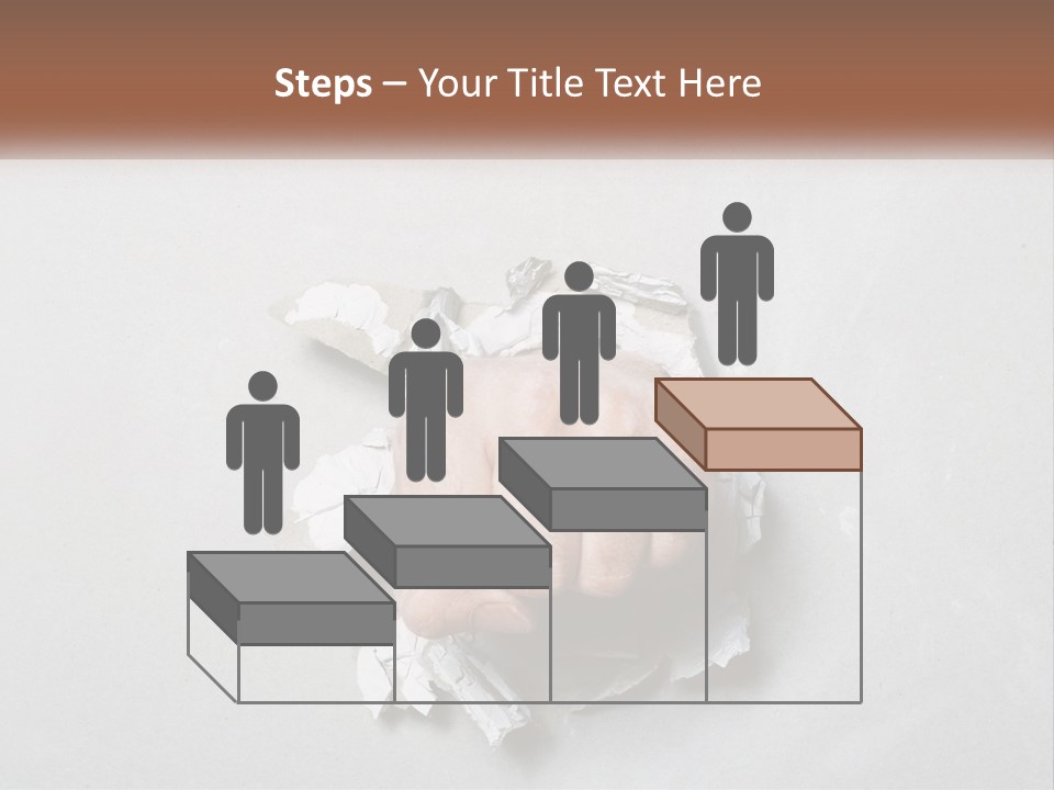 A Fist Punching Through A Piece Of Paper PowerPoint Template