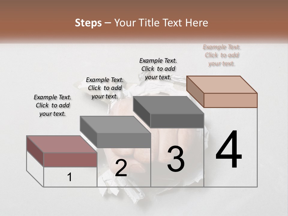 A Fist Punching Through A Piece Of Paper PowerPoint Template