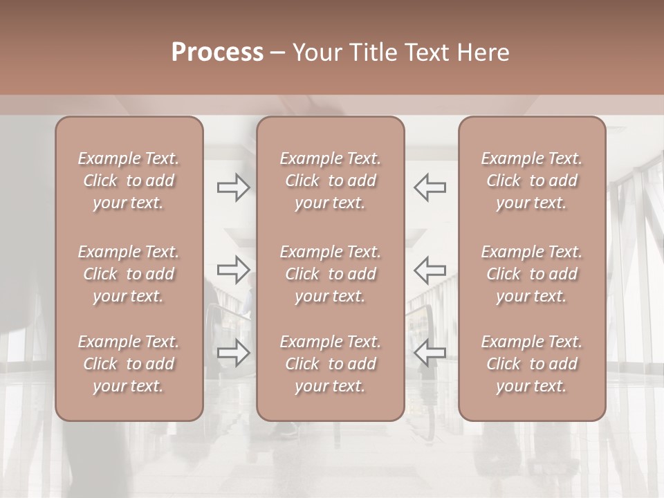 A Group Of People Walking Down A Hallway PowerPoint Template