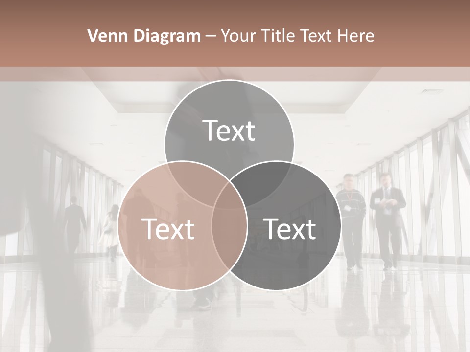 A Group Of People Walking Down A Hallway PowerPoint Template