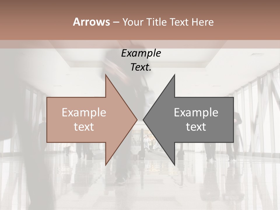 A Group Of People Walking Down A Hallway PowerPoint Template