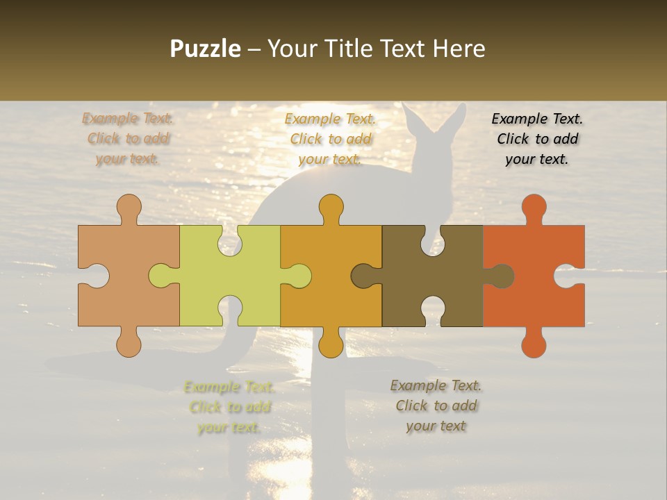 A Kangaroo Standing On A Beach At Sunset PowerPoint Template