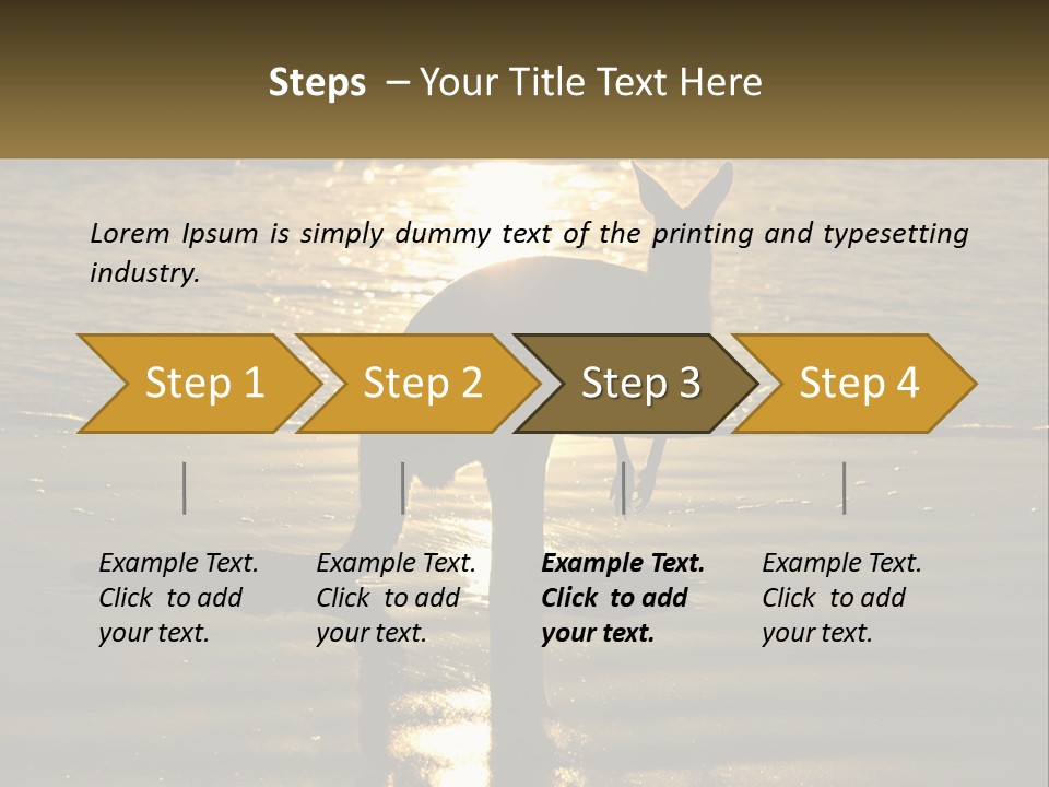 A Kangaroo Standing On A Beach At Sunset PowerPoint Template