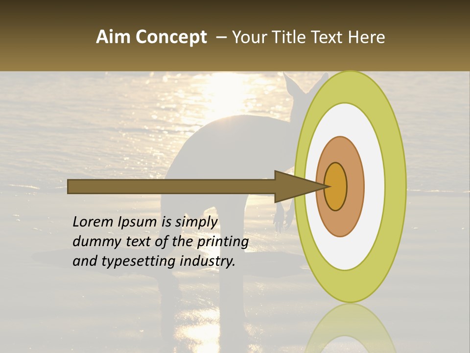 A Kangaroo Standing On A Beach At Sunset PowerPoint Template