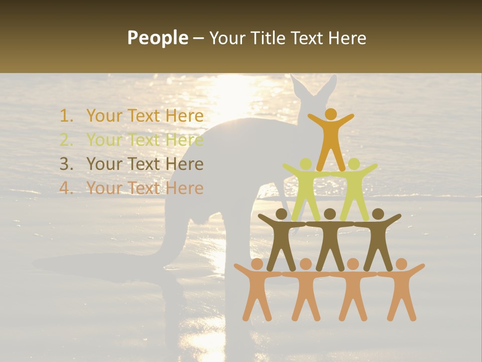 A Kangaroo Standing On A Beach At Sunset PowerPoint Template
