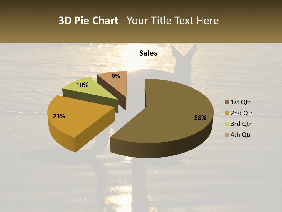 A Kangaroo Standing On A Beach At Sunset PowerPoint Template