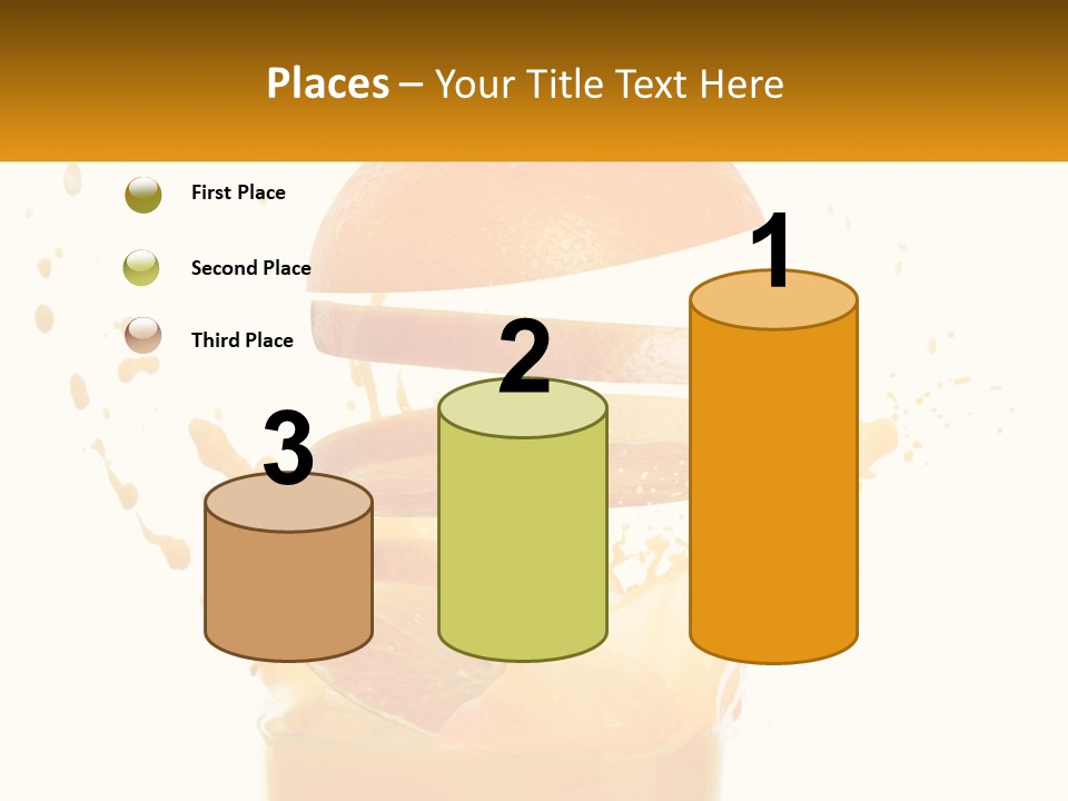 An Orange Is Falling Into A Glass Of Orange Juice PowerPoint Template