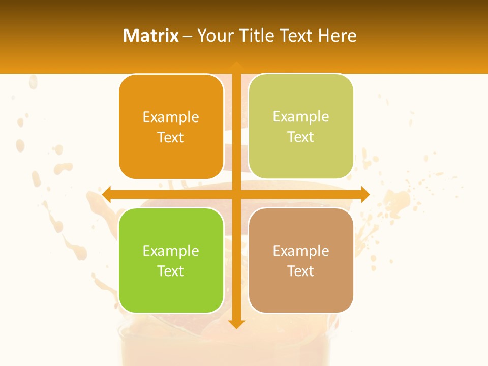 An Orange Is Falling Into A Glass Of Orange Juice PowerPoint Template