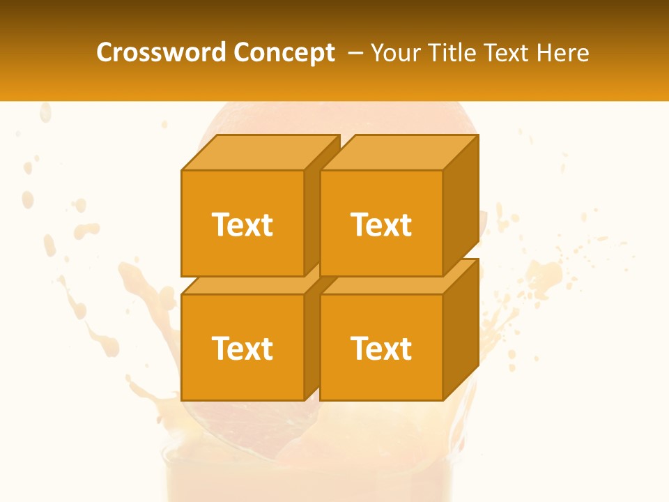 An Orange Is Falling Into A Glass Of Orange Juice PowerPoint Template