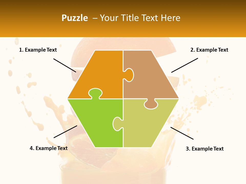 An Orange Is Falling Into A Glass Of Orange Juice PowerPoint Template