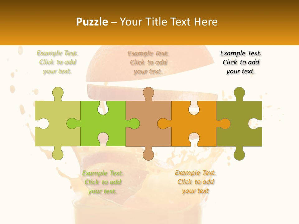 An Orange Is Falling Into A Glass Of Orange Juice PowerPoint Template