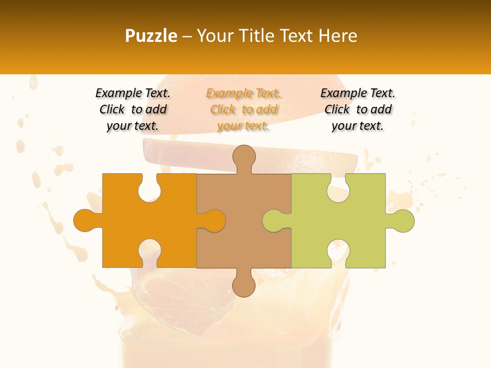 An Orange Is Falling Into A Glass Of Orange Juice PowerPoint Template