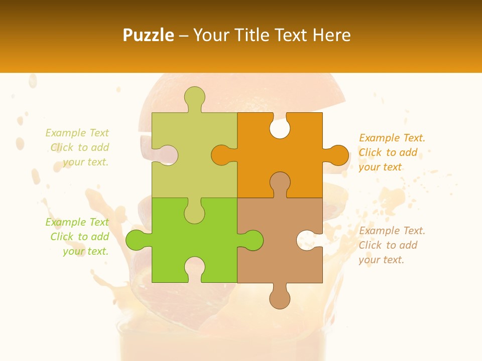 An Orange Is Falling Into A Glass Of Orange Juice PowerPoint Template