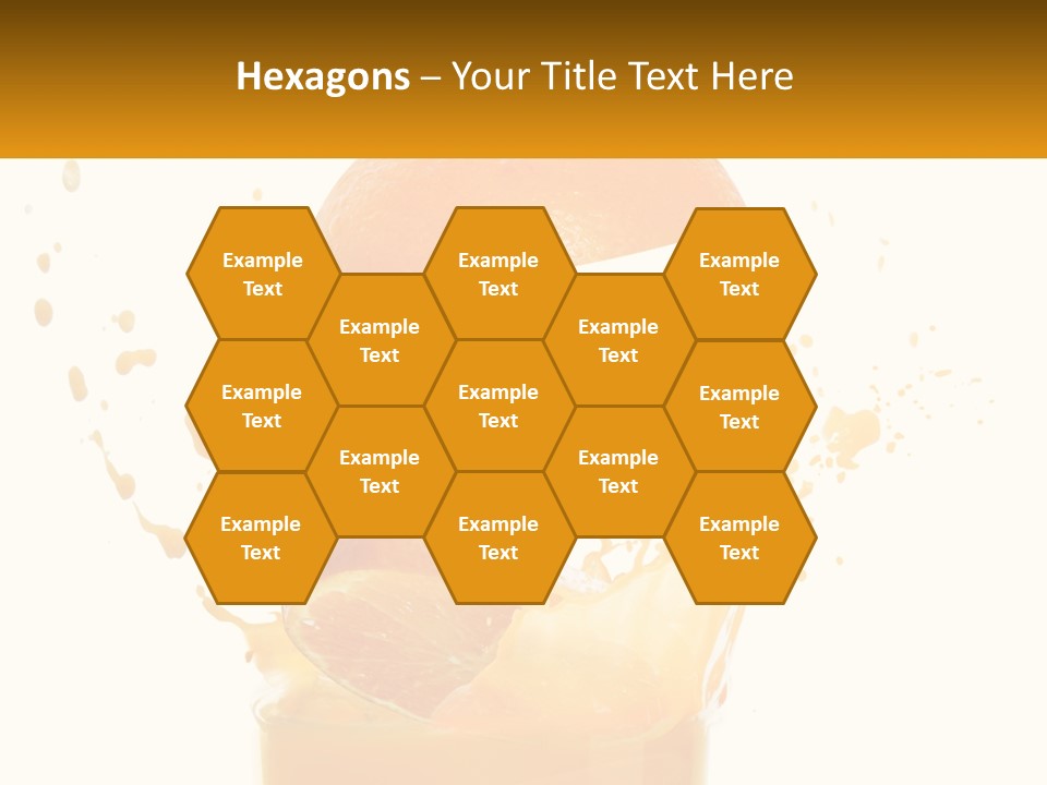 An Orange Is Falling Into A Glass Of Orange Juice PowerPoint Template