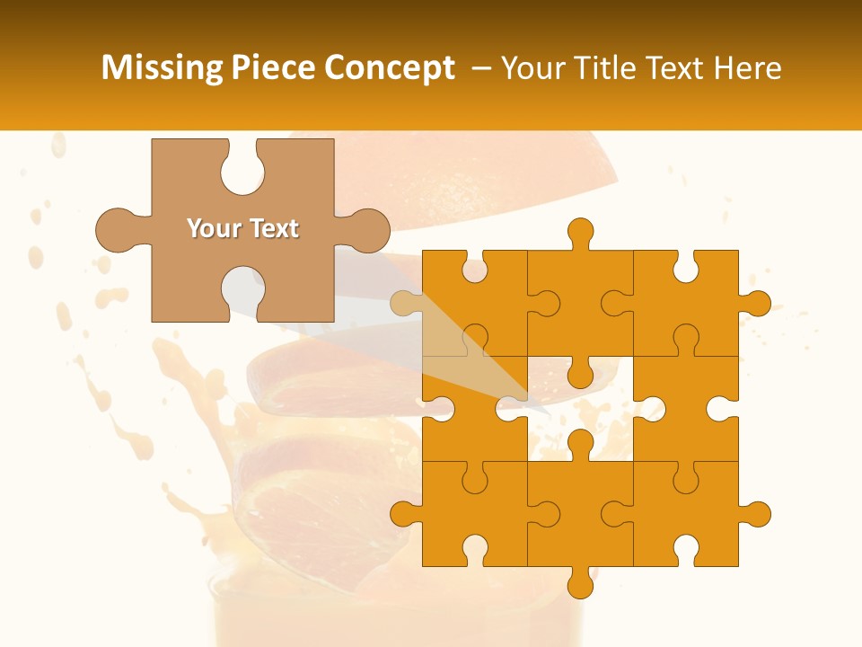 An Orange Is Falling Into A Glass Of Orange Juice PowerPoint Template