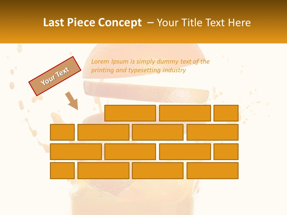 An Orange Is Falling Into A Glass Of Orange Juice PowerPoint Template