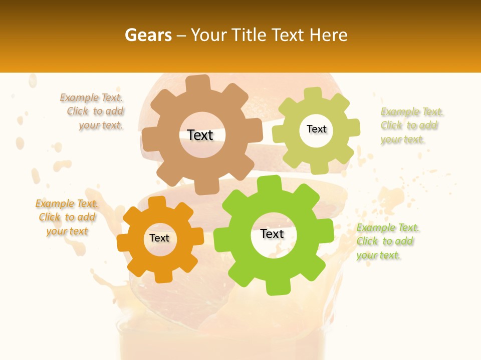 An Orange Is Falling Into A Glass Of Orange Juice PowerPoint Template