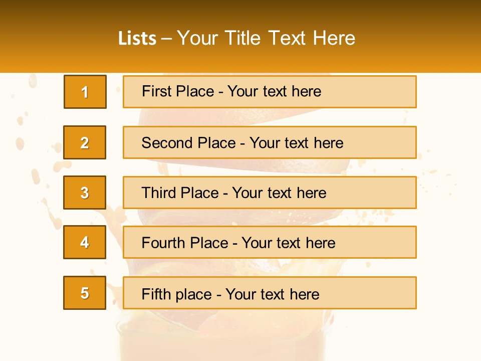 An Orange Is Falling Into A Glass Of Orange Juice PowerPoint Template