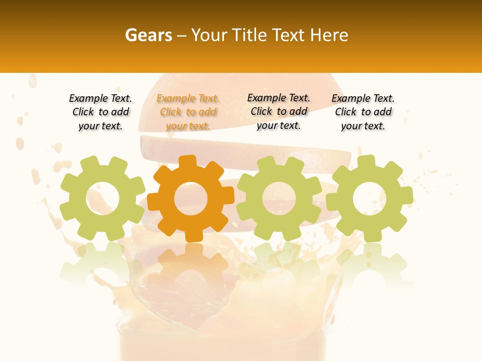 An Orange Is Falling Into A Glass Of Orange Juice PowerPoint Template