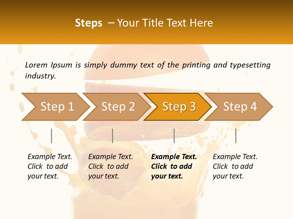 An Orange Is Falling Into A Glass Of Orange Juice PowerPoint Template