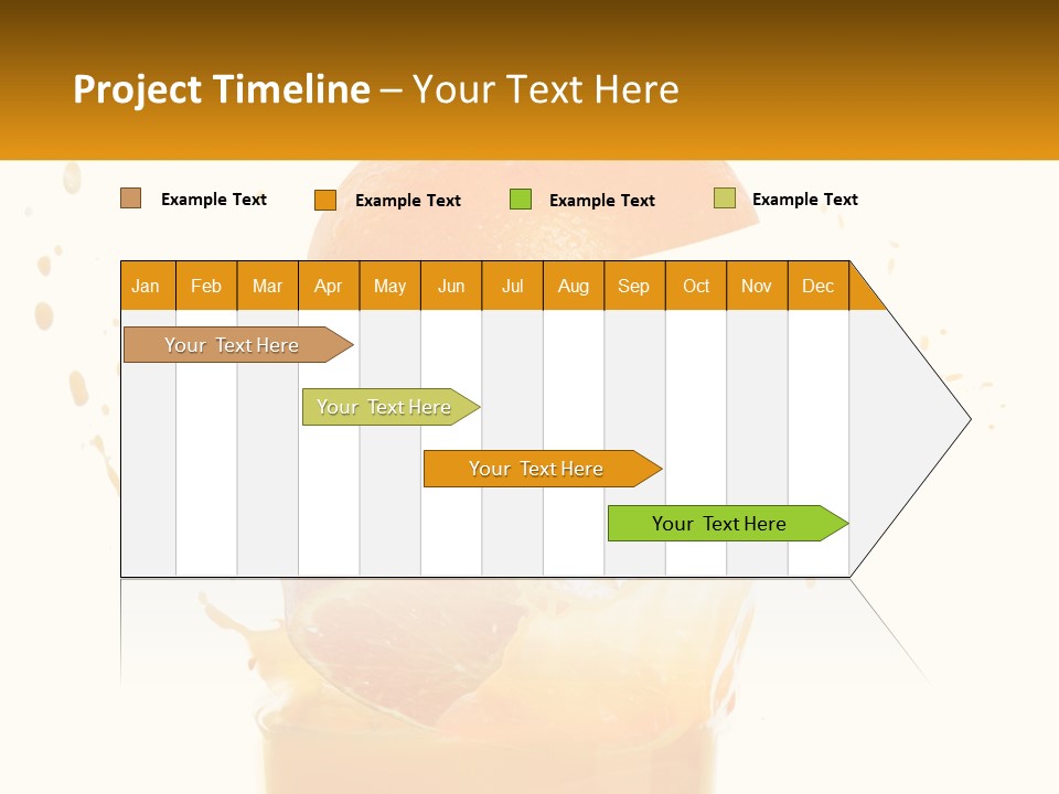 An Orange Is Falling Into A Glass Of Orange Juice PowerPoint Template